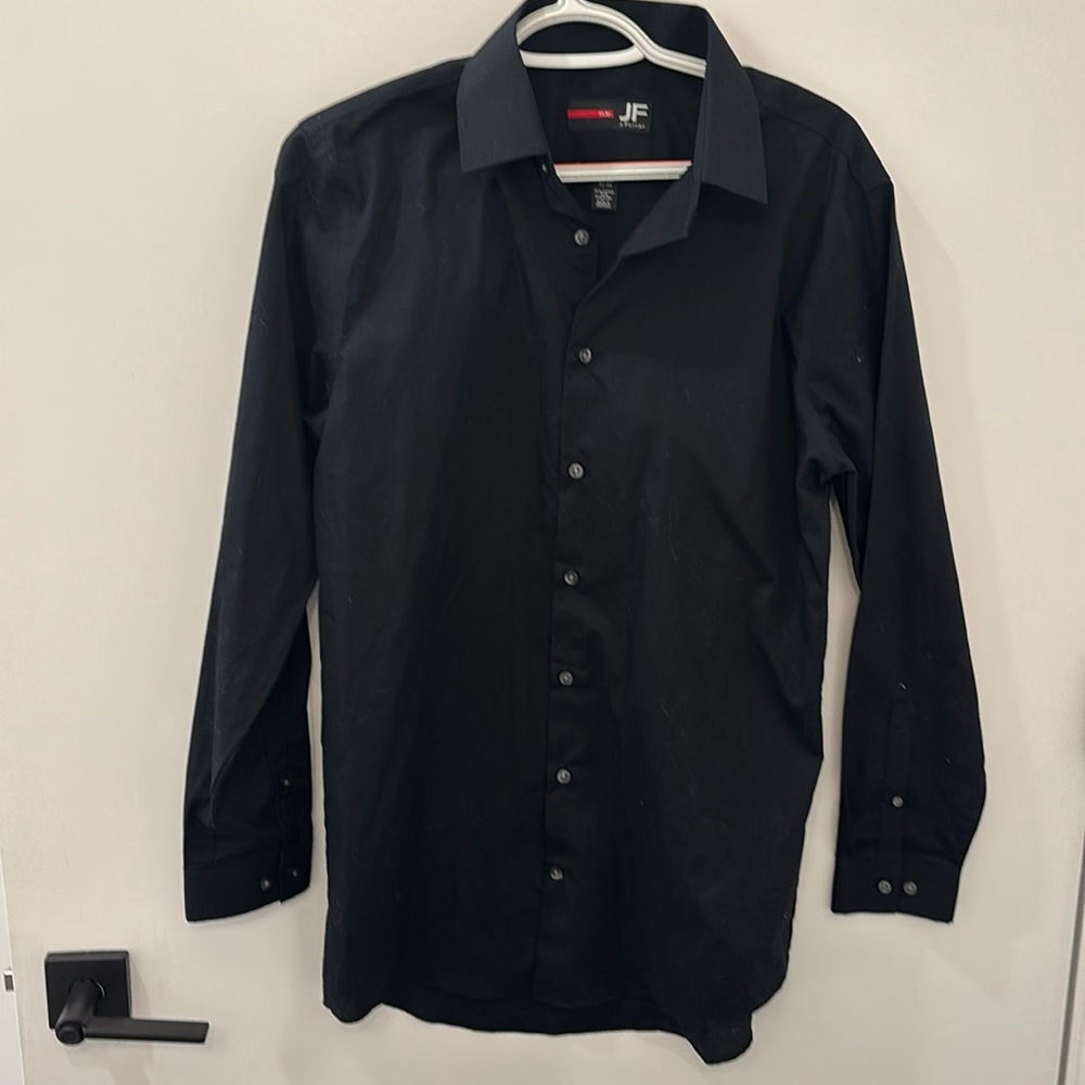 Medium black J.Ferrer long sleeve button down dress shirt